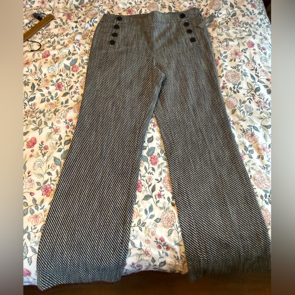 Loft Marisa Black and White Herringbone Trousers NWT Size 14